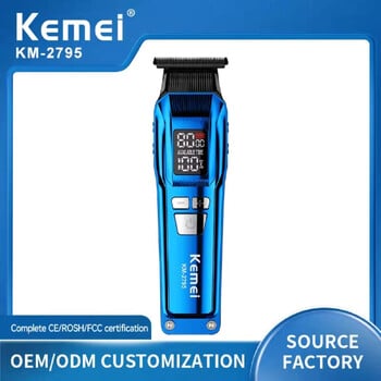 Kemei Trimmer Professional Hair Clipper Επαναφορτιζόμενη Μηχανή Κούρεματος Μαλλιών Μηχάνημα Κουρέματος LED Ασύρματη κουρευτική μηχανή για άνδρες KM-2795