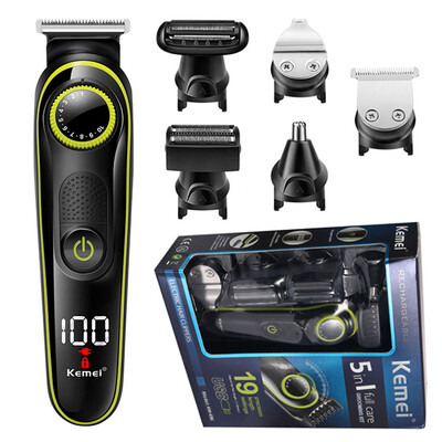 Kemei всичко в едно тример за коса за мъже електрическа машинка за подстригване на брада бръснене електрическа машина за подстригване на тяло тример за вежди нос ухо лице