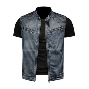 DIMUSI Meeste Denimvestid Vintage Moodisain Retor Varrukateta jakid Meeste Tänavarõivad Ripped Hole Punk Jean Vestid Riided