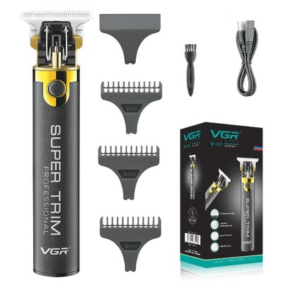 Mașină de tuns VGR Mașină de tuns profesională Mașină de tuns fără fir pentru bărbați Mașină de tuns din metal pentru bărbați V-082