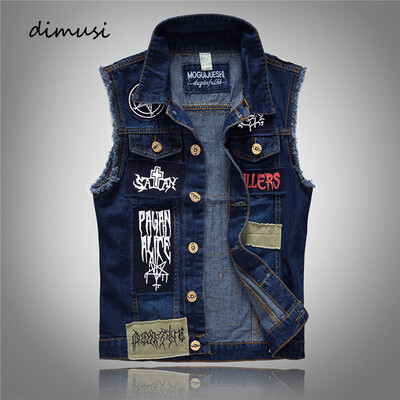 Veste de denim ușoare pentru bărbați de vară, îmbrăcăminte de stradă hip hop, blugi, jachetă fără mâneci, pentru bărbați, petice de petrecere, veste de denim