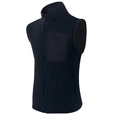 Muški jesenski zimski prsluk od polarnog flisa čiste boje s višestrukim džepovima, debela topla jakna, otporna na hladnoću, Dropshipping