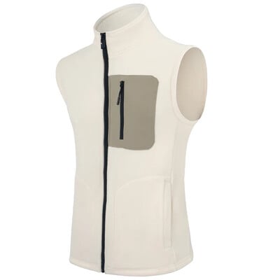 Muški jesenski zimski prsluk od polarnog flisa čiste boje s višestrukim džepovima, debela topla jakna, otporna na hladnoću, Dropshipping