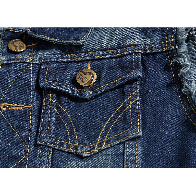 Plus veličina 6XL traper prsluk Muške modne traperice bez rukava Isprani prsluk s poderanim rupama Kaubojski ulični muški prsluci MY099