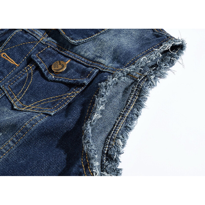 Plus veličina 6XL traper prsluk Muške modne traperice bez rukava Isprani prsluk s poderanim rupama Kaubojski ulični muški prsluci MY099