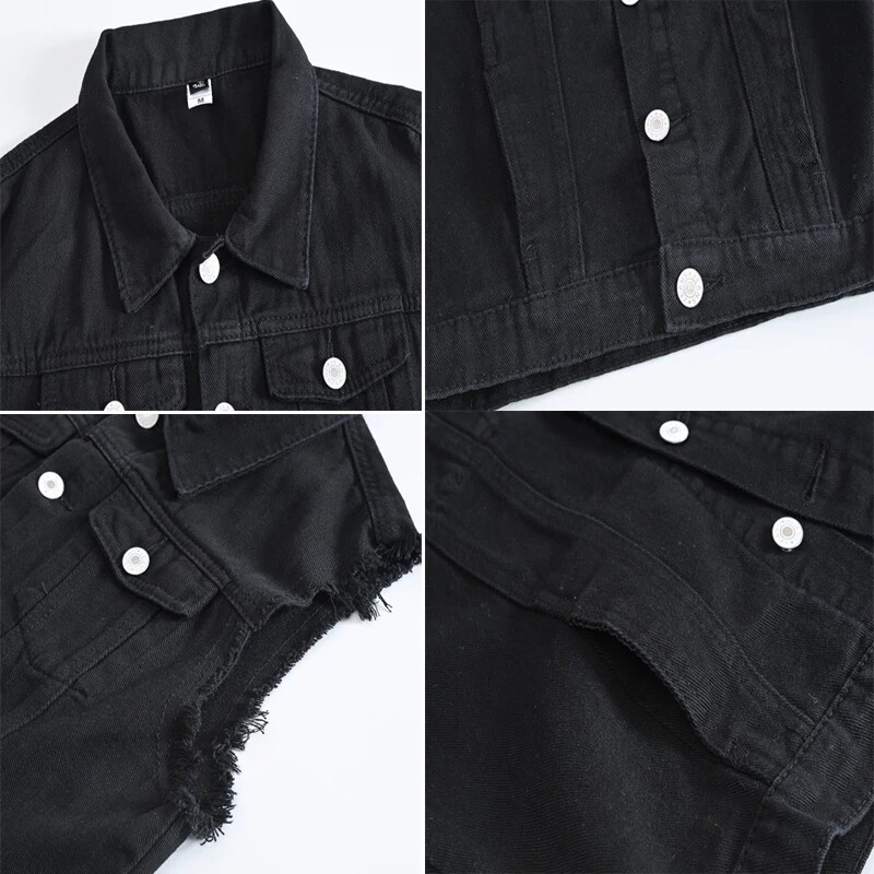 Maxulla meeste teksariidest vest varrukateta jakid puuvillane Retro Ripped, õhuke sobivus Hädas teksavestid Moodne hip-hop vest Meeste rõivad