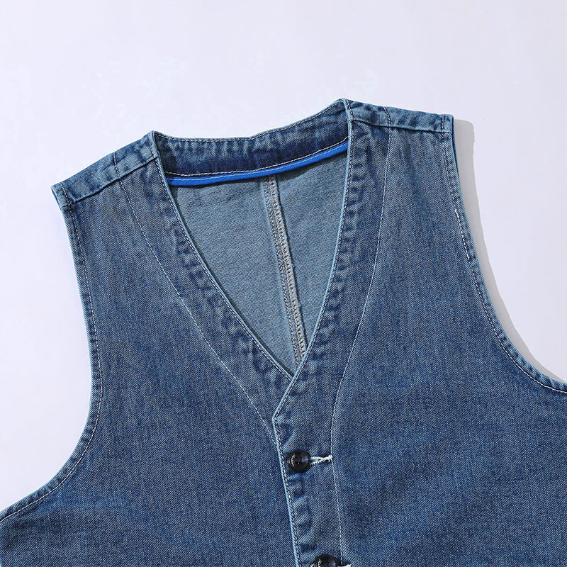 Traper prsluk Muška jakna Proljeće Jesen Jeans jakna Dizajn V-izreza Korejski prsluk Široka ležerna modna Muška odjeća za sve stilove