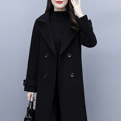 2024 Νέο γυναικείο μάλλινο παλτό Κορεατικής έκδοσης Κοστούμι γιακά ψηλό παλτό στυλ Hepburn Γυναικείο κομψό, ευέλικτο μάλλινο παλτό
