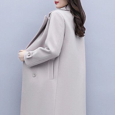2024 Νέο γυναικείο μάλλινο παλτό Κορεατικής έκδοσης Κοστούμι γιακά ψηλό παλτό στυλ Hepburn Γυναικείο κομψό, ευέλικτο μάλλινο παλτό