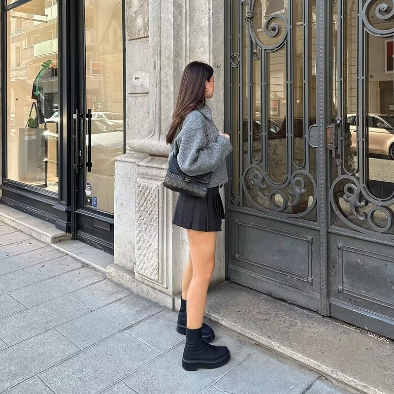 PB&ZA 2024 Piiriülene kevadine ja sügisene uus naiste disaini nišš tänavamood lahtine lühike villane jope