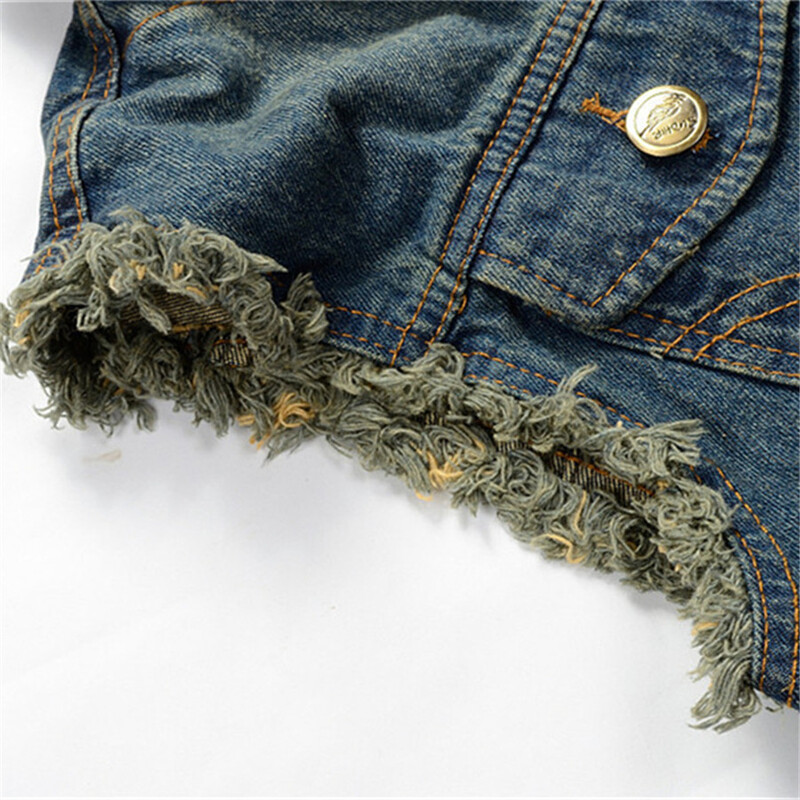 Uus 2024. aasta meeste varrukateta teksadest jope, 6XL sinine must rebenenud teksavest kauboi vest, meeste hiphopi tänavarõivad