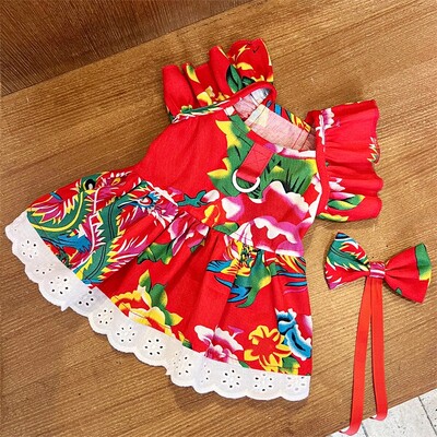 Moeprint Lemmikkoerakleit Armsad Pehmed Koerariided Suvised Kutsika Printsessi Seelik Lemmikloomakassi Lendav Varrukatega Kleit Chihuahua Koerariided