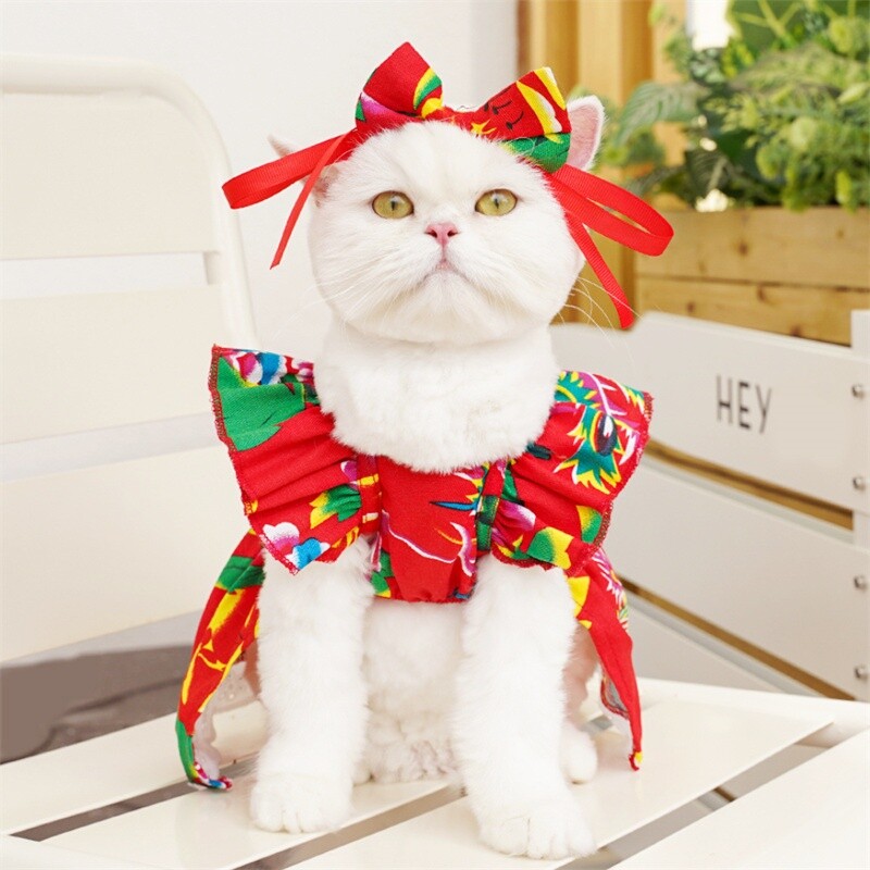 Moeprint Lemmikkoerakleit Armsad Pehmed Koerariided Suvised Kutsika Printsessi Seelik Lemmikloomakassi Lendav Varrukatega Kleit Chihuahua Koerariided