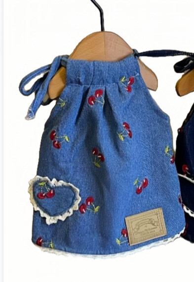 Modna suknja za kućne ljubimce Trešnja suknja od trapera na tregere Haljine za štene Maltezer Mlijeko Odjeća za pse Dizajnerska odjeća za štene