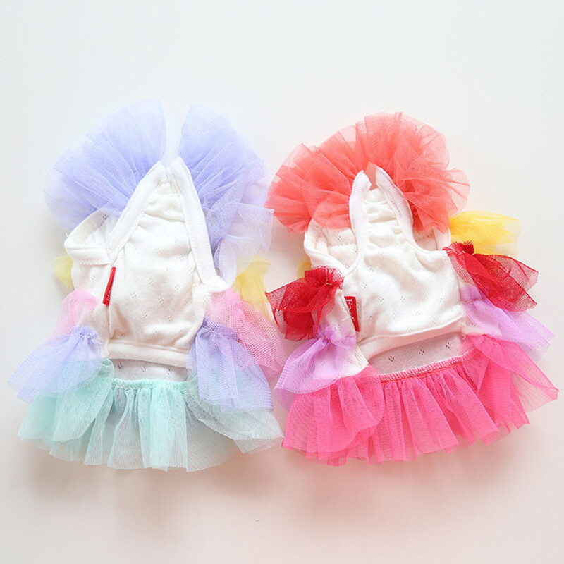 Nova haljina za pse i mačke, suknja s gradijentnim mrežastim dizajnom, kućni ljubimac, štene, odjeća za proljeće/ljeto