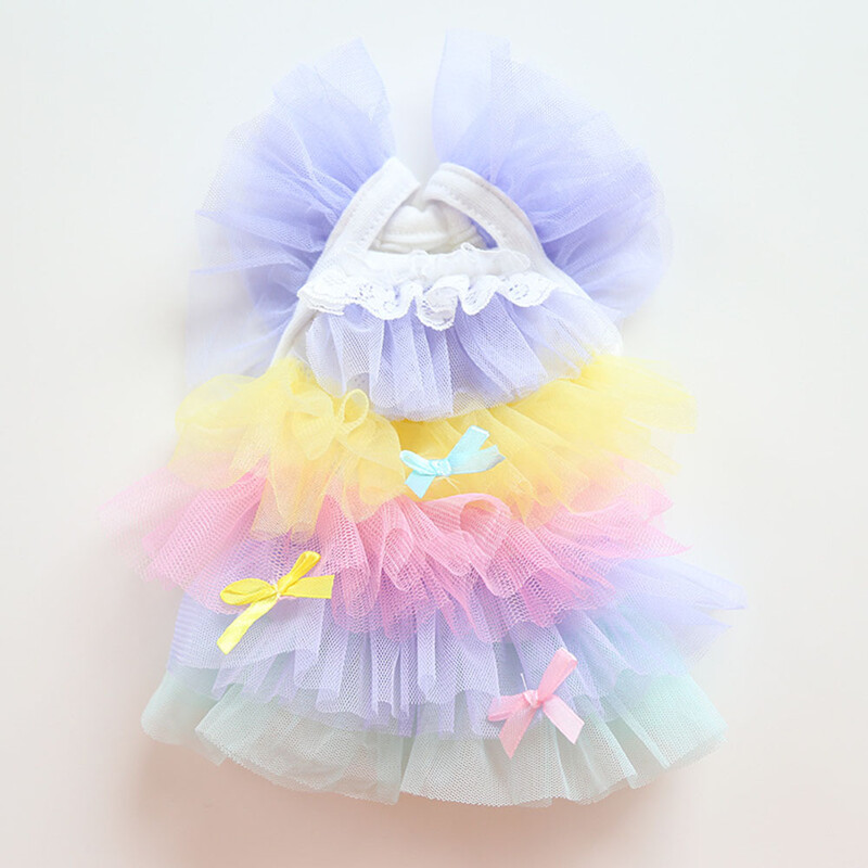 Nova haljina za pse i mačke, suknja s gradijentnim mrežastim dizajnom, kućni ljubimac, štene, odjeća za proljeće/ljeto