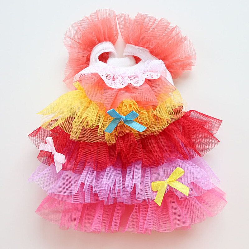 Nova haljina za pse i mačke, suknja s gradijentnim mrežastim dizajnom, kućni ljubimac, štene, odjeća za proljeće/ljeto