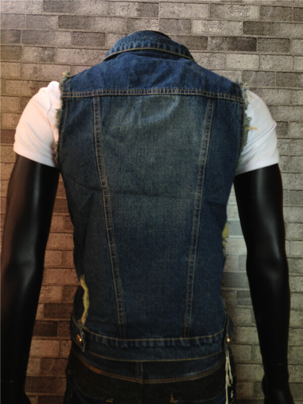 Muški traper prsluk Vintage jakna bez rukava Jednoredno kopčanje prsluk na preklop Muški kaubojski gornji dio prsluk