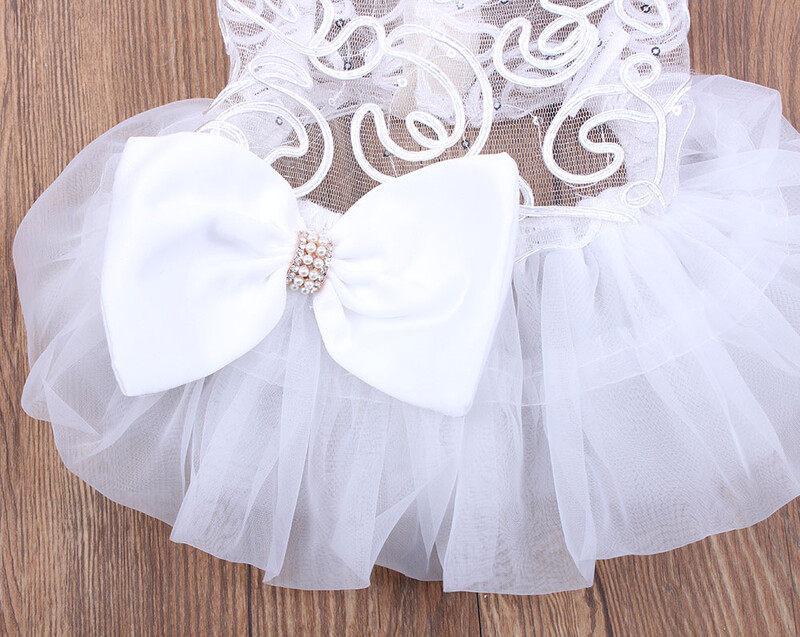 Кученце за домашни любимци Сватбена рокля Кух дизайн Кучета Котки Рокли за принцеси Парти облекло 2 цвята