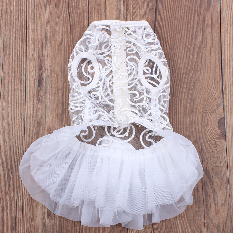 Кученце за домашни любимци Сватбена рокля Кух дизайн Кучета Котки Рокли за принцеси Парти облекло 2 цвята