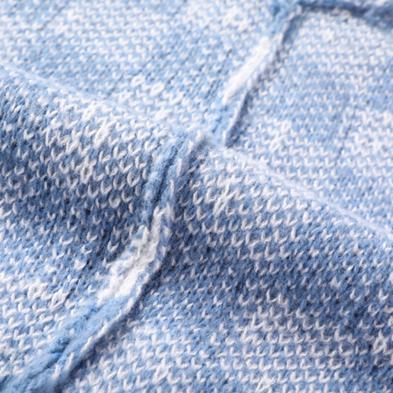 Ανδρικό πλεκτό γιλέκο καρό καρό καρό πουλόβερ αμάνικο πουλόβερ πουλόβερ V λαιμόκοψη Basic για το φθινόπωρο χειμώνα Plus Size 00024