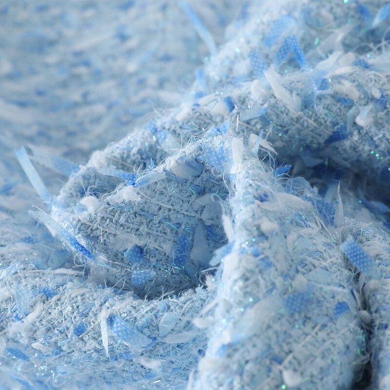 Mala mirisna jakna ženska jesen i zima 2024. novi plavi kratki top od francuskog tvida visoke kvalitete