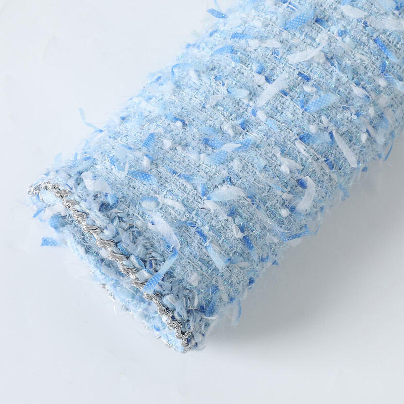 Mala mirisna jakna ženska jesen i zima 2024. novi plavi kratki top od francuskog tvida visoke kvalitete