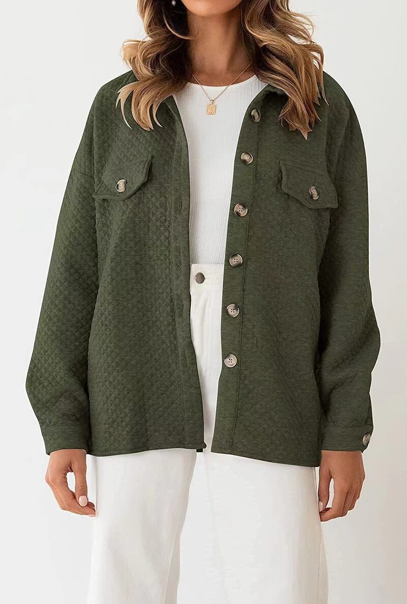 2024. Nova ženska jakna s dugim rukavima s polo ovratnikom jesen i zima, široka, udobna, svestrana, popularna, elegantna, modna majica