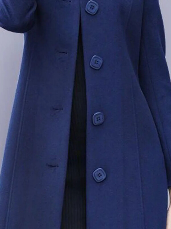 Ulična odjeća Jednobojni ženski kaput dugih rukava s reverom 2024 Novi zimski termo vuneni kaputi Modna ženska jakna Kaput