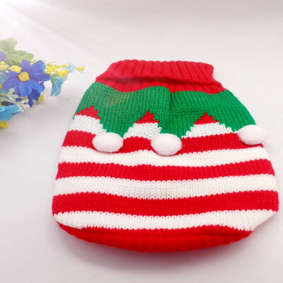 Jõulud Vintage koerakampsunid Pühade põhjapõdrapunane südamestiilis koerariided uusaasta pehmed kutsikakampsunid soojad lemmikloomade kampsunid S-le