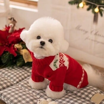 Cute Bear Head Pet πουλόβερ Teddy Bichon Ζεστό χειμωνιάτικο φόρεμα Puppy Jumper Two Feet Πλεκτό πουλόβερ Προϊόντα για σκύλους