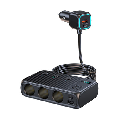 Προσαρμογέας φορτιστή αυτοκινήτου 9 σε 1 171W Αναπτήρας PD30W Γρήγορη φόρτιση Αναπτήρας Αυτοκινήτου Διαχωριστής υποδοχής αναπτήρα με διακόπτη