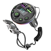 Upaljač za cigarete HUB za iPhone Huawei Xiaomi, auto Bluetooth 5.0 FM odašiljač MP3 Modulator Player Handsfree audio prijemnik