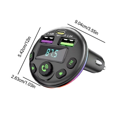 Upaljač za cigarete HUB za iPhone Huawei Xiaomi, auto Bluetooth 5.0 FM odašiljač MP3 Modulator Player Handsfree audio prijemnik