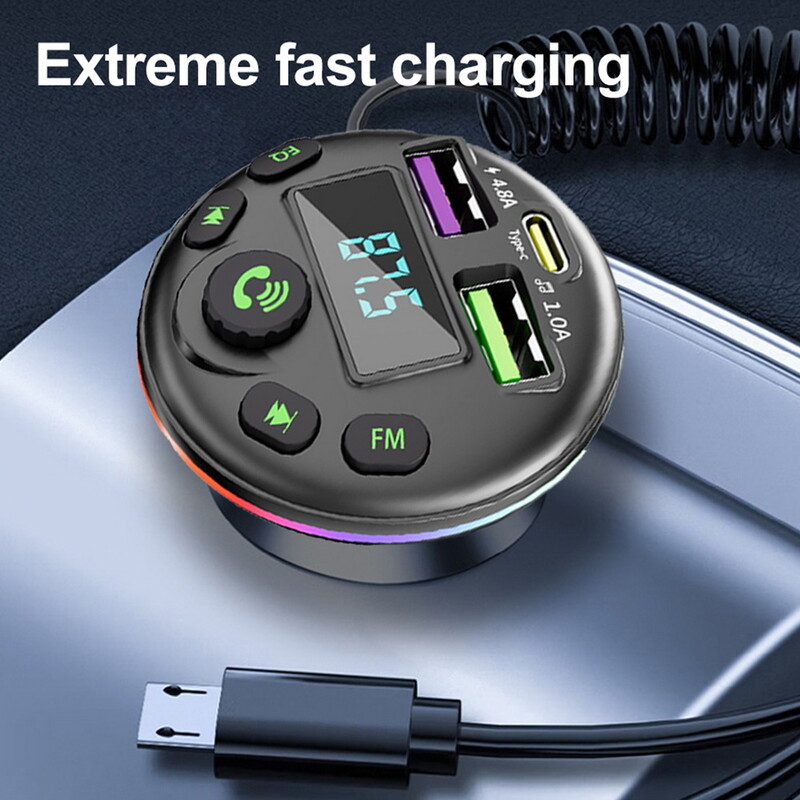 Upaljač za cigarete HUB za iPhone Huawei Xiaomi, auto Bluetooth 5.0 FM odašiljač MP3 Modulator Player Handsfree audio prijemnik