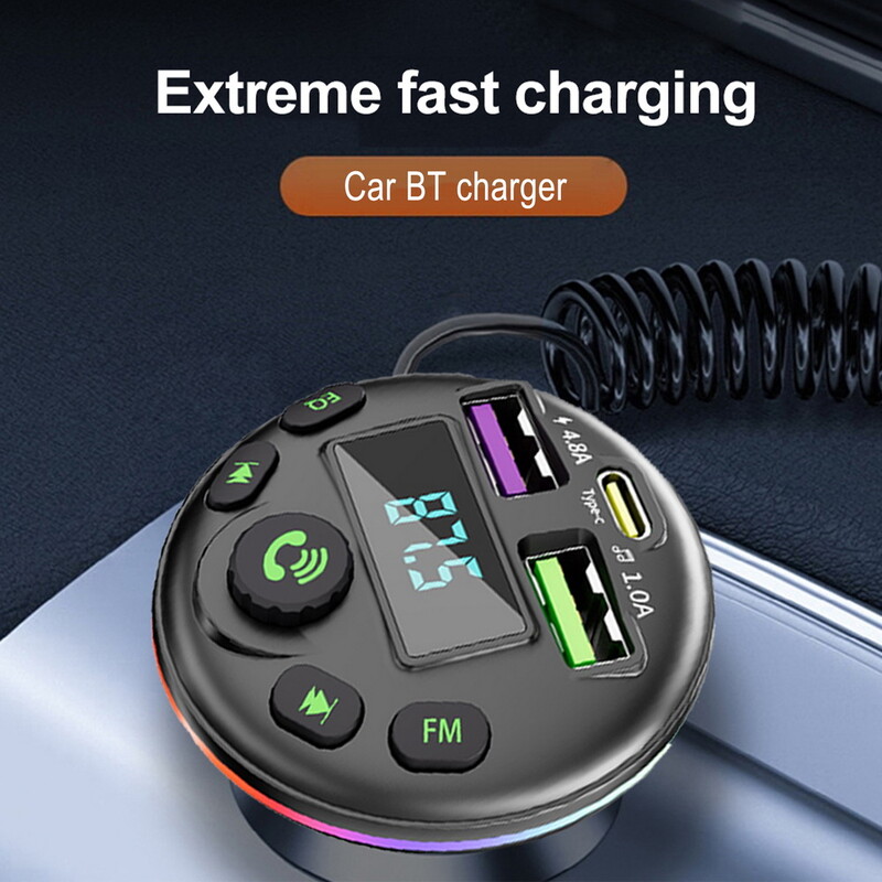 Upaljač za cigarete HUB za iPhone Huawei Xiaomi, auto Bluetooth 5.0 FM odašiljač MP3 Modulator Player Handsfree audio prijemnik