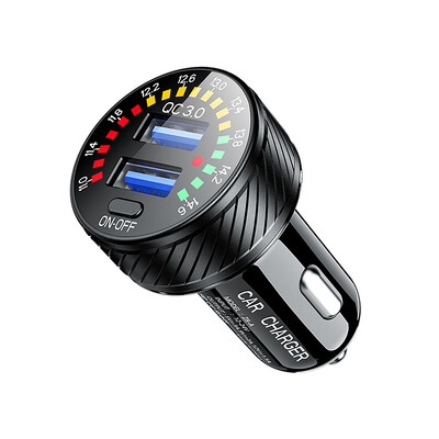 DC 12-24V 36W Μετρητής τάσης αυτοκινήτου Αναπτήρας Προσαρμογέας υποδοχής Φορητό όχημα QC 3 0 Φορτιστής κινητού τηλεφώνου γρήγορης φόρτισης