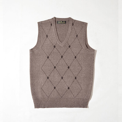 Vrhunski novi jesensko-zimski modni brend dizajnerski džemper prsluk pleteni muški pulover s V izrezom bez rukava ležerna muška odjeća A97