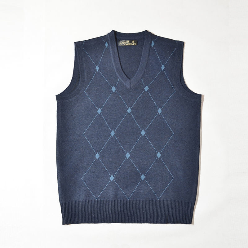 Vrhunski novi jesensko-zimski modni brend dizajnerski džemper prsluk pleteni muški pulover s V izrezom bez rukava ležerna muška odjeća A97