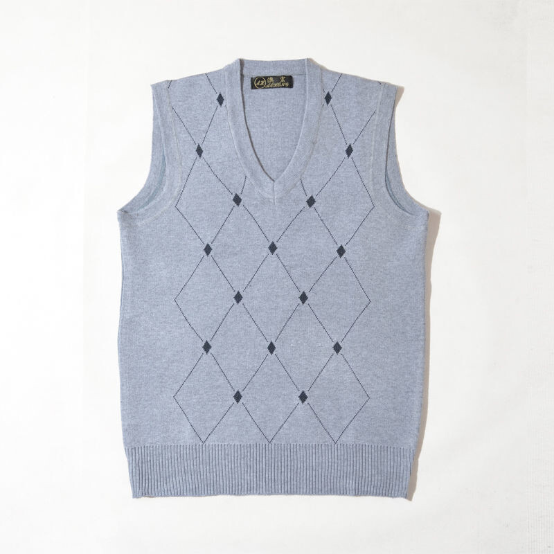 Vrhunski novi jesensko-zimski modni brend dizajnerski džemper prsluk pleteni muški pulover s V izrezom bez rukava ležerna muška odjeća A97