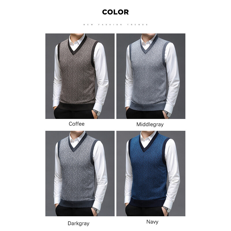 Džemper marke BROWON, muška odjeća, jesen 2024., jednobojni pleteni pulover, prsluk, muška modna debela zimska odjeća od jacquarda