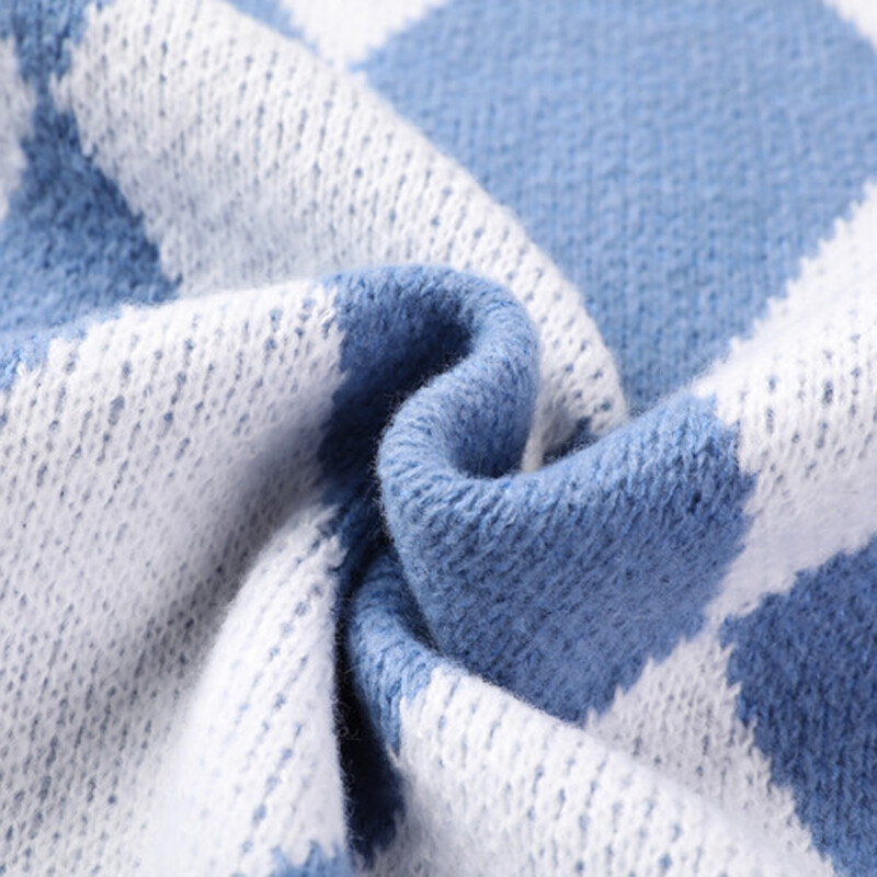 Ανδρικό γιλέκο πλεκτό κουμπιά κάτω Αμάνικο πουλόβερ Argyle Ζακέτα Plus μέγεθος 100kg 4XL V λαιμόκοψη Preppy Style Casual 00028