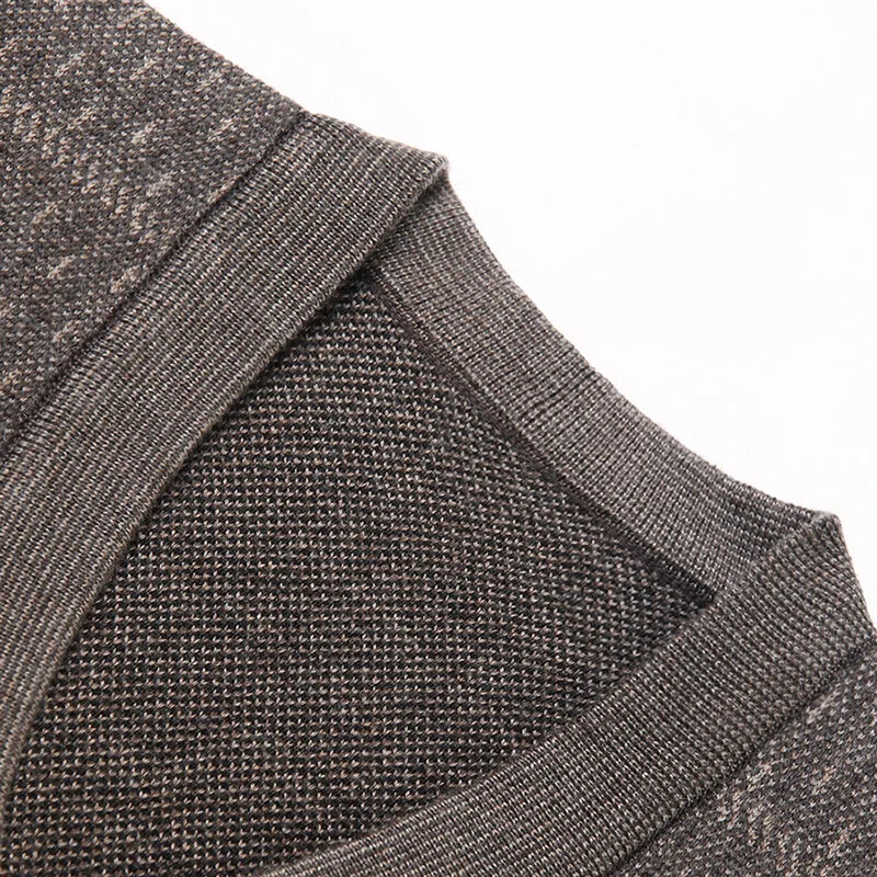 Muški podebljani ležerni pulover bez rukava Jesen i zima Topla muška majica s V-izrezom