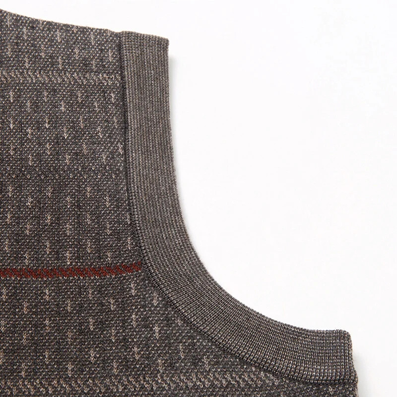 Muški podebljani ležerni pulover bez rukava Jesen i zima Topla muška majica s V-izrezom