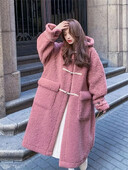 Fat MM Extra Large 300 catties, plišani kaput od janjećeg flisa, ženski trend širokih kaputa srednje duljine jesen/zima