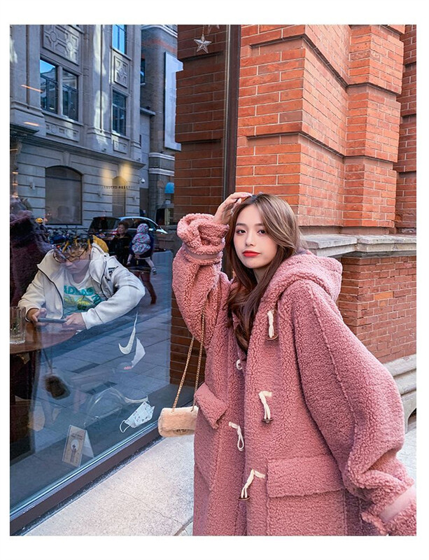 Fat MM Extra Large 300 catties, plišani kaput od janjećeg flisa, ženski trend širokih kaputa srednje duljine jesen/zima