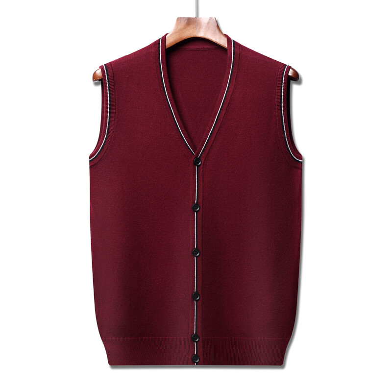 Muški pleteni prsluk Vuneni pulover Kardigan bez rukava s gumbima V izrez Jednobojna ležerna moda Basic za jesen zimu 00014
