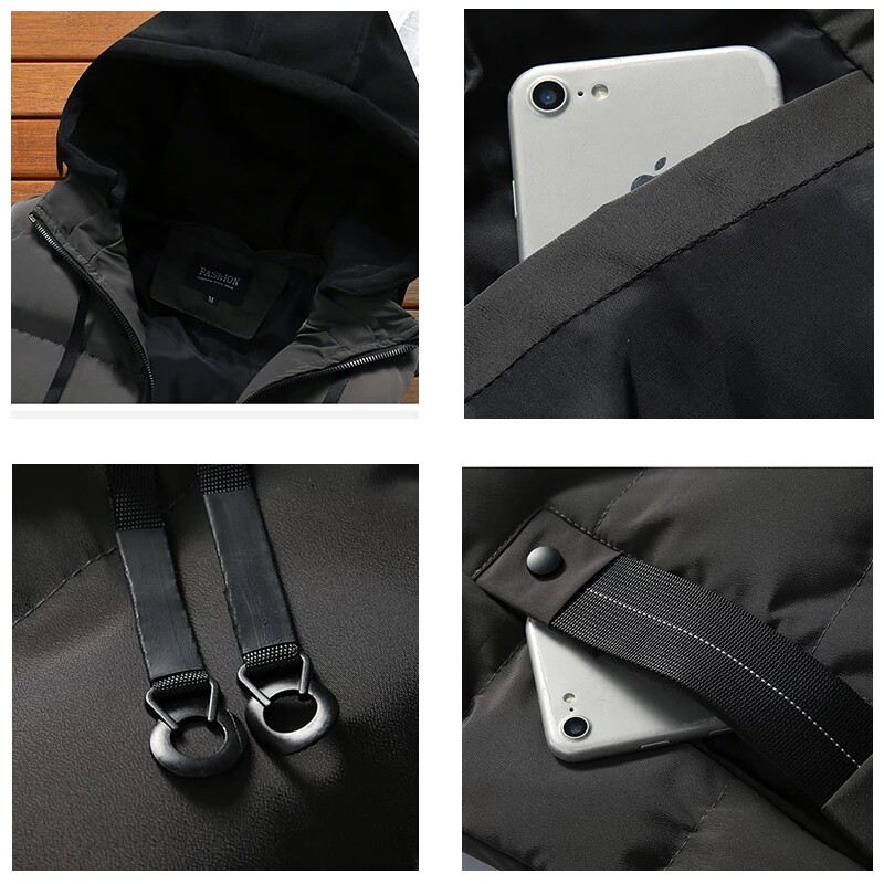 Muški prsluk Zimska vodootporna topla muška jakna bez rukava Modni ležerni prsluk s kapuljačom Muški jesenski deblji prsluk