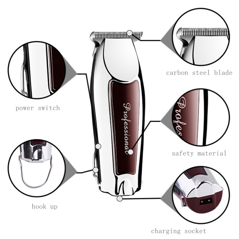 Kemei bežični profesionalni aparat za šišanje brijač trimer za kosu za muškarce aparat za šišanje brade električna mašina za šišanje litijeva baterija