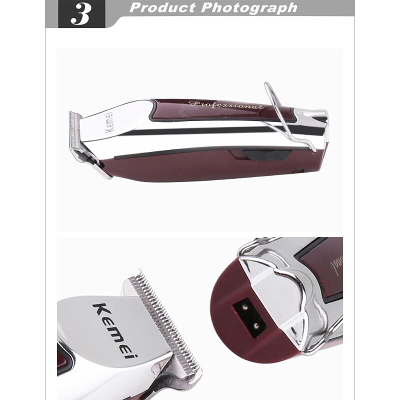 Kemei bežični profesionalni aparat za šišanje brijač trimer za kosu za muškarce aparat za šišanje brade električna mašina za šišanje litijeva baterija